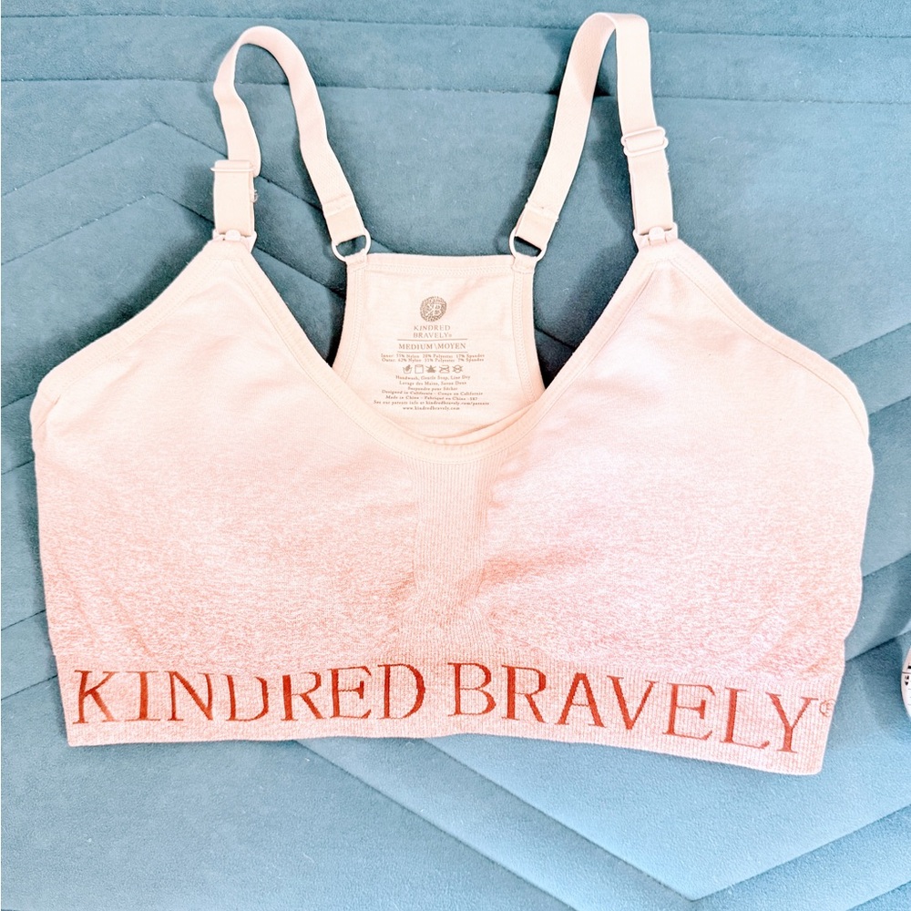 Kindred Bravely Pink Seamless Nursing Sports Bra Medium - Picture 7 of 8